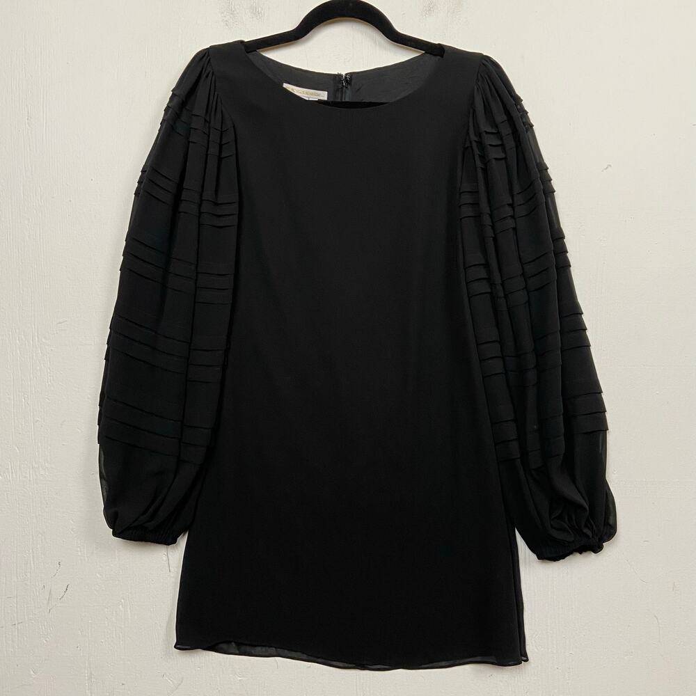 When All She Needs Women's Black Tiered Balloon Sleeve LBD Mini Dress Size 8